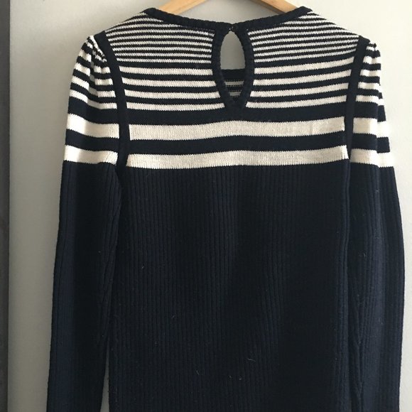 Club Monaco stripe sweater 100% merino wool - Picture 5 of 7